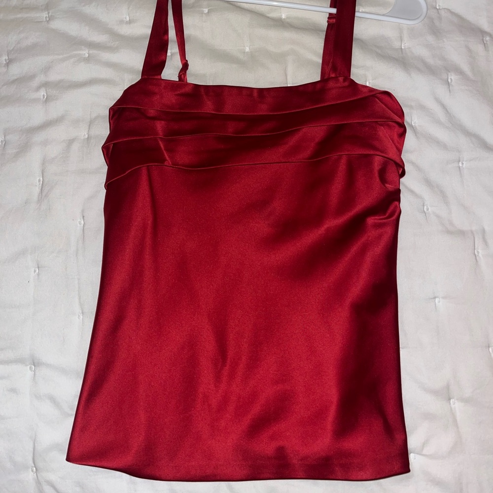 The Limited Red Satin Blouse